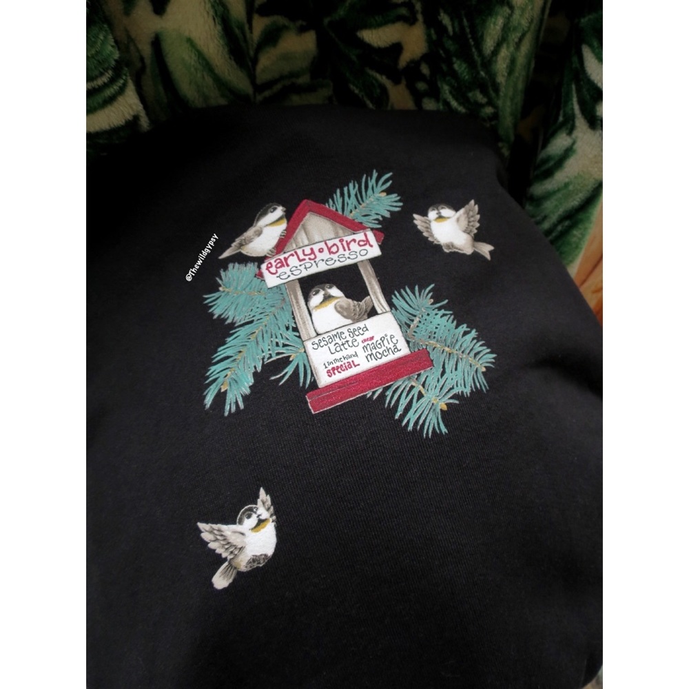 NEW Vintage winter fleece lined bird graphic ugly Christmas sweater 🌲 - Picture 3 of 5